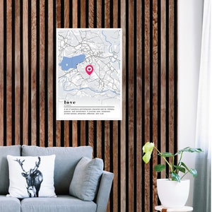 Benutzerdefinierte Geschenk für Partner, personalisiertes Geschenk für Freund Dad Mum, Benutzerdefinierte Lage Karte Drucken, Liebe Freund Zuhause Mama Papa Definition, 3 für 2 Angebot