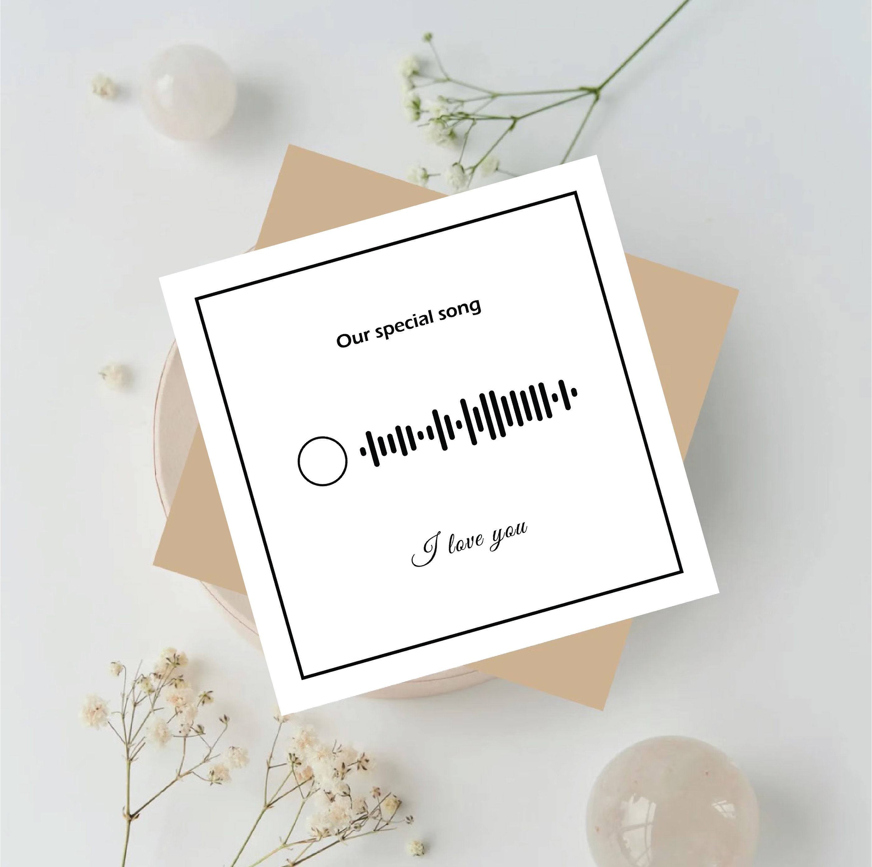 Spotify Code Card, Custom Playable Song Card, Our First Date Kiss, Gift ...
