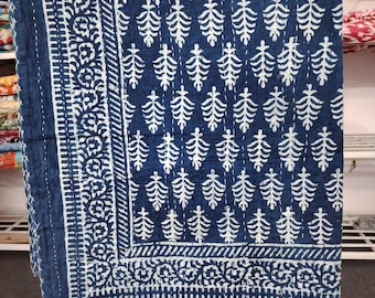 Indigo blau Kantha Quilt Tagesdecke indigo blau Kantha Quilt Tagesdecke indigo blau Blockprint Kantha Tagesdecke indigo Blau