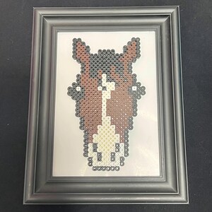 Handmade Horse Face Wall Art – Framed Beadwork (9x7)