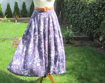 Long Skirt Pockets / Rare Skirt Vintage / Long Skirt Slits / Violet Skirt Midi / Size UK14 / US12 / Medium / Designer Skirt MEICO