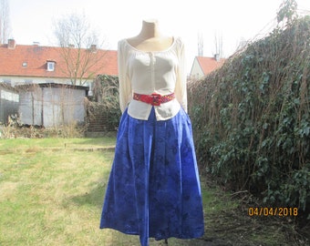 Long Skirt Pockets / Skirt Vintage / Skirt Pockets / Rare Skirt Vintage / UK16 / Violet / Cobalt / Long / Midi / Side Elastic Waist