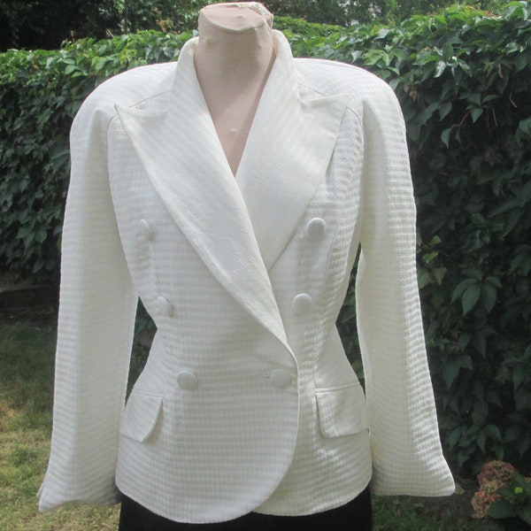 Christian Dior Jacket / Womens Jacket Cream / Designer Jacket / Cotton Jacket White / Jacket with Silk