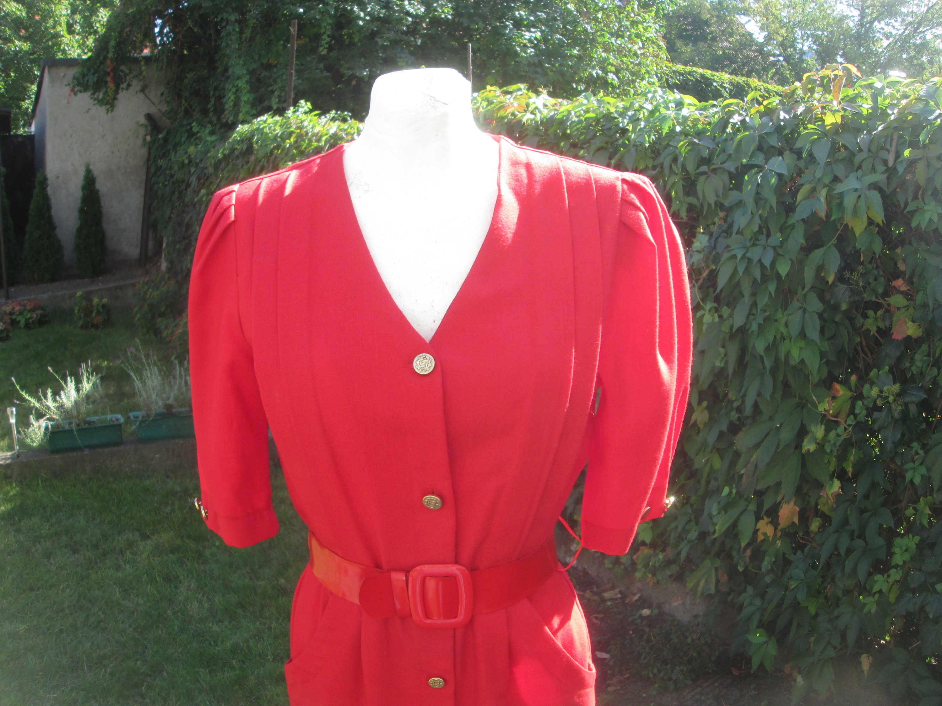 From HAMELLS PETITES Dress Designer Dress Rare Dress Vintage Buttoned Red Dress Straight Dress Buttoned Dress Pockets Size uk10 Etsy Polska