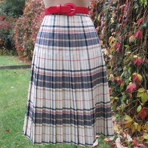 Woolen Pleated Skirt / Pleated Skirt Checkered / Wool Skirt / Woolen Skirt / Rare Skirt Vintage / Skirt Size EUR42 / UK14 image 1