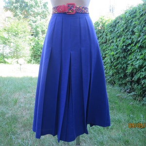 Pleated Wool Culottes: Dark Violet Vintage Skirt Pants (EUR38/UK10