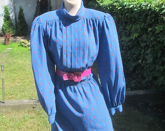 Rare Dress Vintage / Designer Dress / From MS CHAUS Dress / Size EUR40 / UK12 / Straight Dress Blue