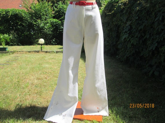 Womens Cotton Pants / White Cotton Pants / Cotton… - image 1