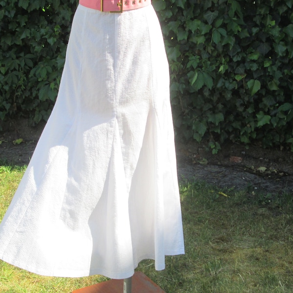 Long Cotton Skirt / White Cotton Skirt / Skirt Vintage/ Skirt Size EUR42 X UK14 / Cotton skirt / Summer Cotton Skirt