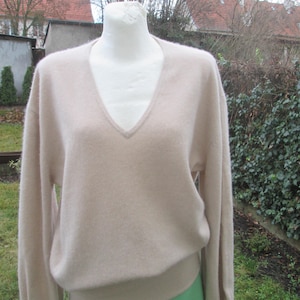 Womens Cashmere Sweater / Long Cashmere Sweater / Women&#39;s Cashmere / Sweater Light Beige / Cream / Cashmere Sweater L / Rare Sweater Vintage