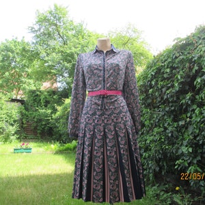Rare Skirt Suit Vintage / From FRANKENWALDER / Two Piece Skirt Suit / 2 PC Skirt Suit / Navy / Pink / Size UK14