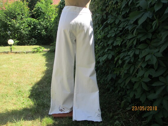 Womens Cotton Pants / White Cotton Pants / Cotton… - image 9