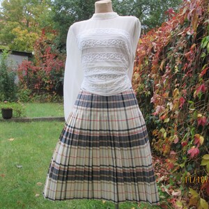 Woolen Pleated Skirt / Pleated Skirt Checkered / Wool Skirt / Woolen Skirt / Rare Skirt Vintage / Skirt Size EUR42 / UK14 image 2