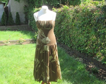 Rare Silk Dress / Silk Dress Vintage / Silk Sleeveless Dress / Silk Dress Floral / Size UK12 / 14