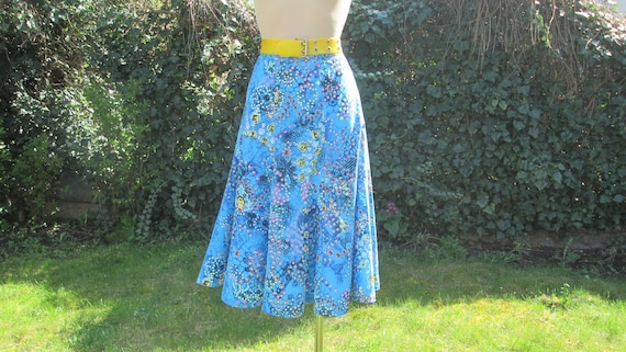 Almost Circle Skirt / Full Skirt / Blue Skirt / S… - image 3