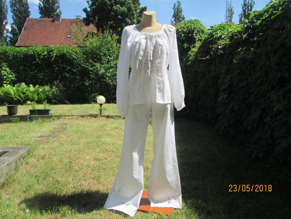 Womens Cotton Pants / White Cotton Pants / Cotton… - image 2