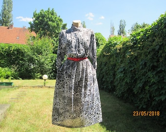 Vestido vintage exclusivo: de HARDOB, con bolsillos, estampado de leopardo, talla UK14, largo/midi.