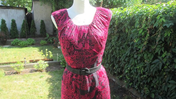 Rare Dress Vintage Phase Eight Silk Dress Size UK10 Magenta Black Etsy Denmark