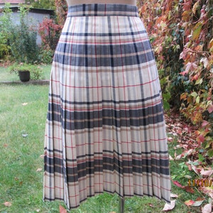 Woolen Pleated Skirt / Pleated Skirt Checkered / Wool Skirt / Woolen Skirt / Rare Skirt Vintage / Skirt Size EUR42 / UK14 image 4