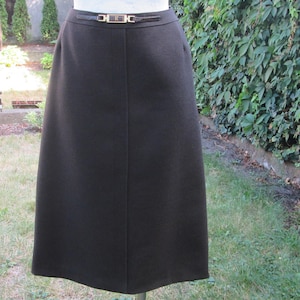 Vintage Wool Pencil Skirt: Brown Designer Skirt, Made in Germany