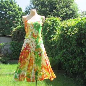 Rare Circle Dress Vintage / Summer Dress / Flared Dress / Size EUR42 / UK14 / Colorfull Dress / Sleeveless Dress