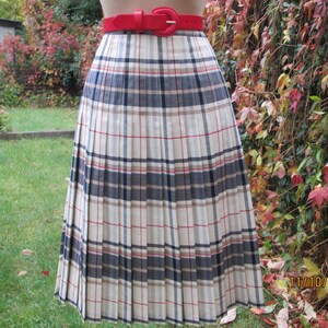 Woolen Pleated Skirt / Pleated Skirt Checkered / Wool Skirt / Woolen Skirt / Rare Skirt Vintage / Skirt Size EUR42 / UK14 image 3