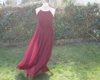 Long Dress / Open Back Dress / Evening / Party / Long Dress Red Vine / Maxi Dress Dark Red / Dress For Tall / Rare Dress Vintage