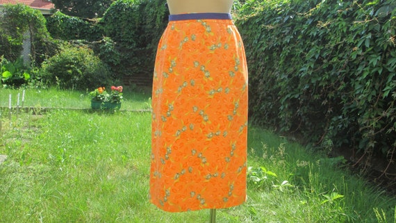 Silk Skirt Suit / 2 PC Skirt Suit / Orange Skirt … - image 6