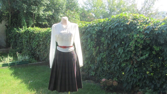 by JULIUS LANG Wool Skirt / Pleated Wool Skirt / … - image 4