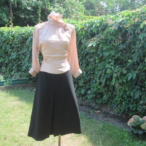 Wool Skirt Black / Woolen Skirt Black / Rare Wool Skirt / Size EUR46 / UK18 / Long / Midi / Big Size Skirt