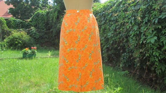 Silk Skirt Suit / 2 PC Skirt Suit / Orange Skirt … - image 3