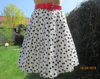 Vintage Black and White Polka Dot Pleated Mini Skirt – EUR 38 / UK 10