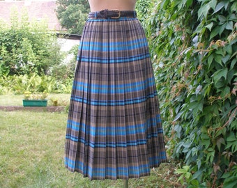 Rare Pleated Skirt Vintage / Accordion Skirt / Made in West Germany / Pleated Skirt MediumPlaid / Checkered