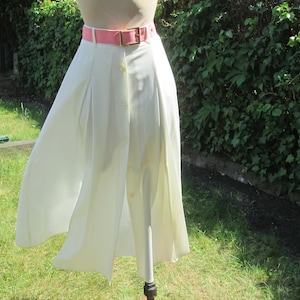 Long Buttoned  Skirt / Rare Skirt Vintage / White Skirt Maxi /  Size EUR 36 X UK 8 / Two Slits in Front / Two Slits on Back / Skirt for Tall