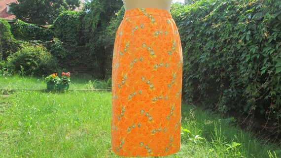 Silk Skirt Suit / 2 PC Skirt Suit / Orange Skirt … - image 2