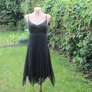 Black Silk Dress / Rare Dress Vintage / Small Size Silk Dress / Silk Dress UK8 / Silk Dress UK10