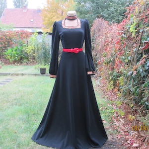 Long Black Dress / Rare Black Dress Vintage / Boho / Retro / Black Dress Maxi / Size EUR38 / 40 X  UK10 / 12 / Dress For Tall / Floor Dress