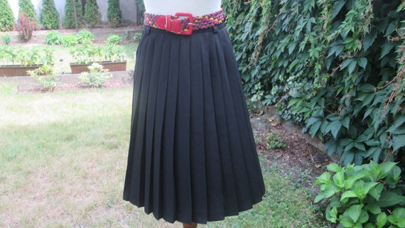 Black Pleated Skirt Pleated Skirts Rare Skirt Vintage Accordion Skirt Size EUR42 UK14 Pleated Skirt Mini Skirt From HIRSCH Etsy
