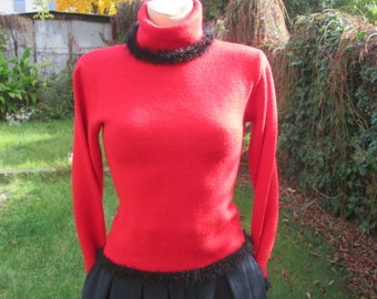 by Betty Barclay Sweater / Seltener Vintage Pullover / Roter Pullover / Süsser Pullover / Grösse EUR36 / UK8 / Designer Pullover