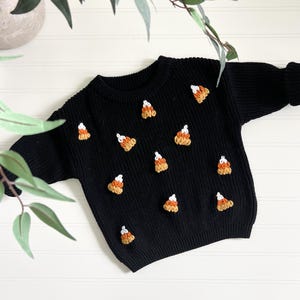 Halloween Sweater, Mini Design, Hand-Embroidered, Baby/Toddler, Keepsake