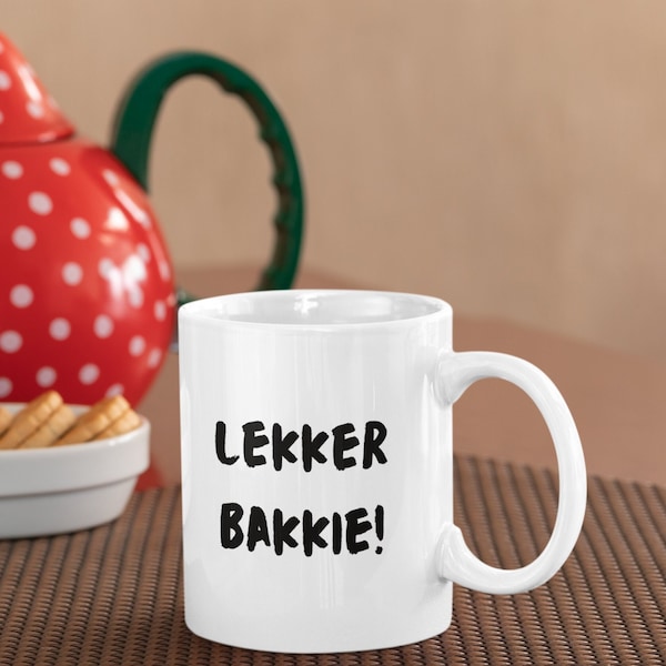 Sip the Dutch Way! 'Lekker Bakkie' Ceramic Mug for Coffee Lovers with a Global Taste. Coffee Mug. Dutch Mug. Nederland Mug.