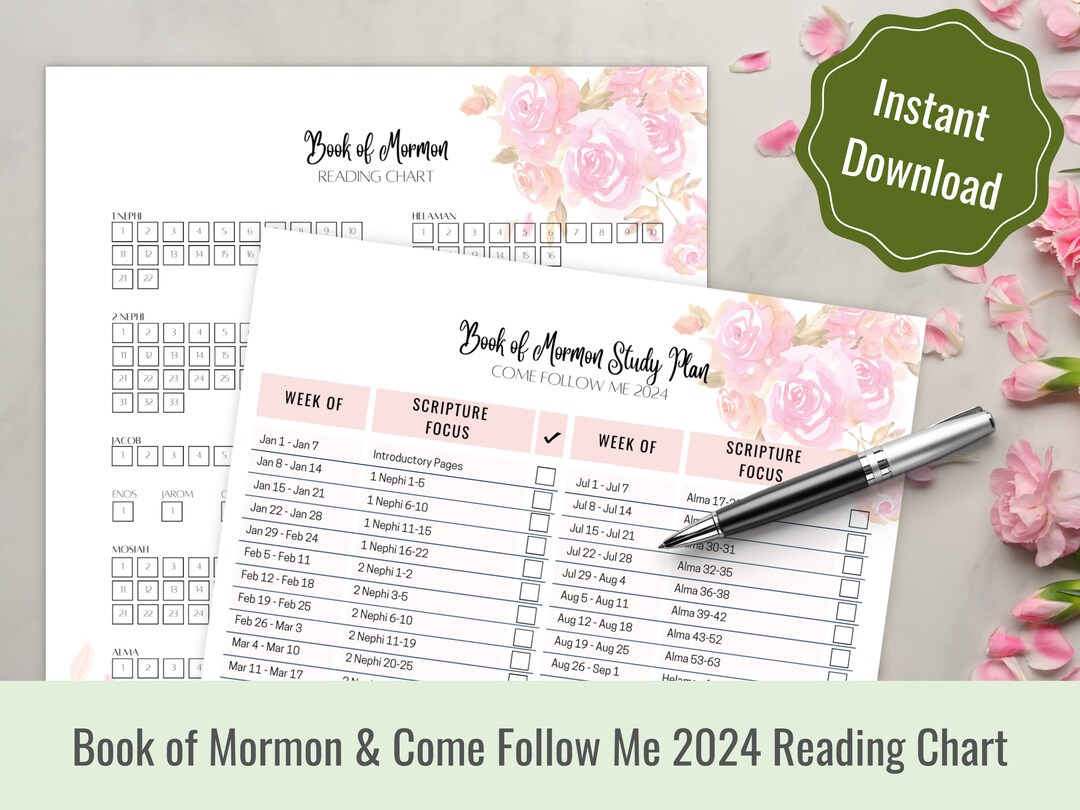 Book of Mormon Reading Chart | Book of Mormon Reading Tracker | Book of ...