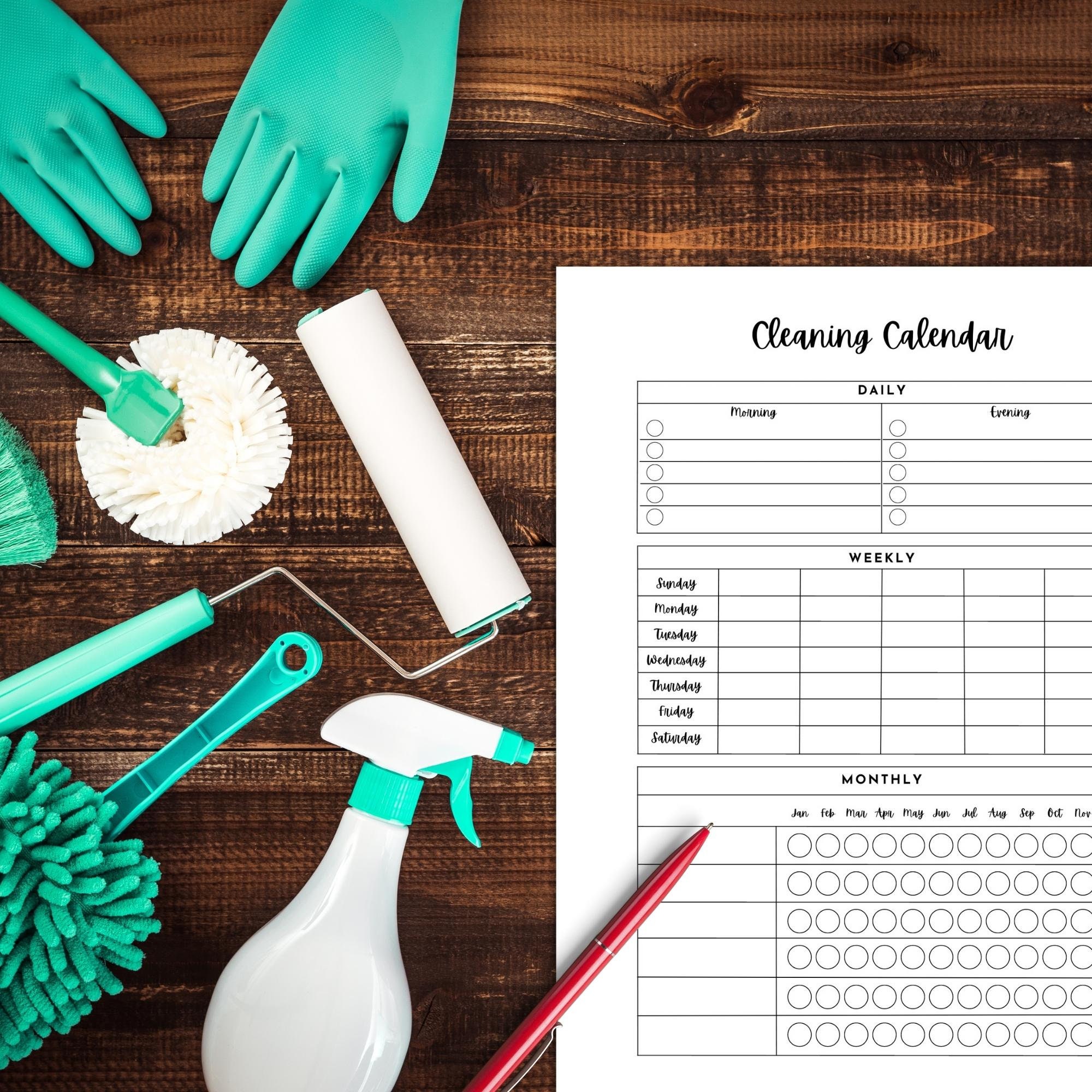 Printable Cleaning Checklist | Daily, Weekly, Monthly Schedule (PDF) - Etsy