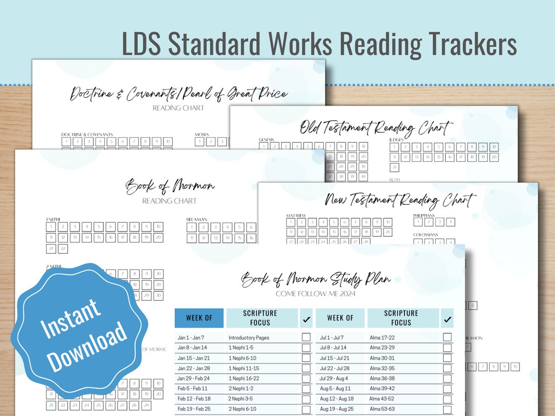 LDS Scripture Reading Chart | Book of Mormon Reading Chart | New ...