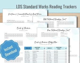 LDS Scripture Reading Chart | Book of Mormon Reading Chart | New Testament Reading Chart | Old Testament | D&C Reading Chart |Standard Works