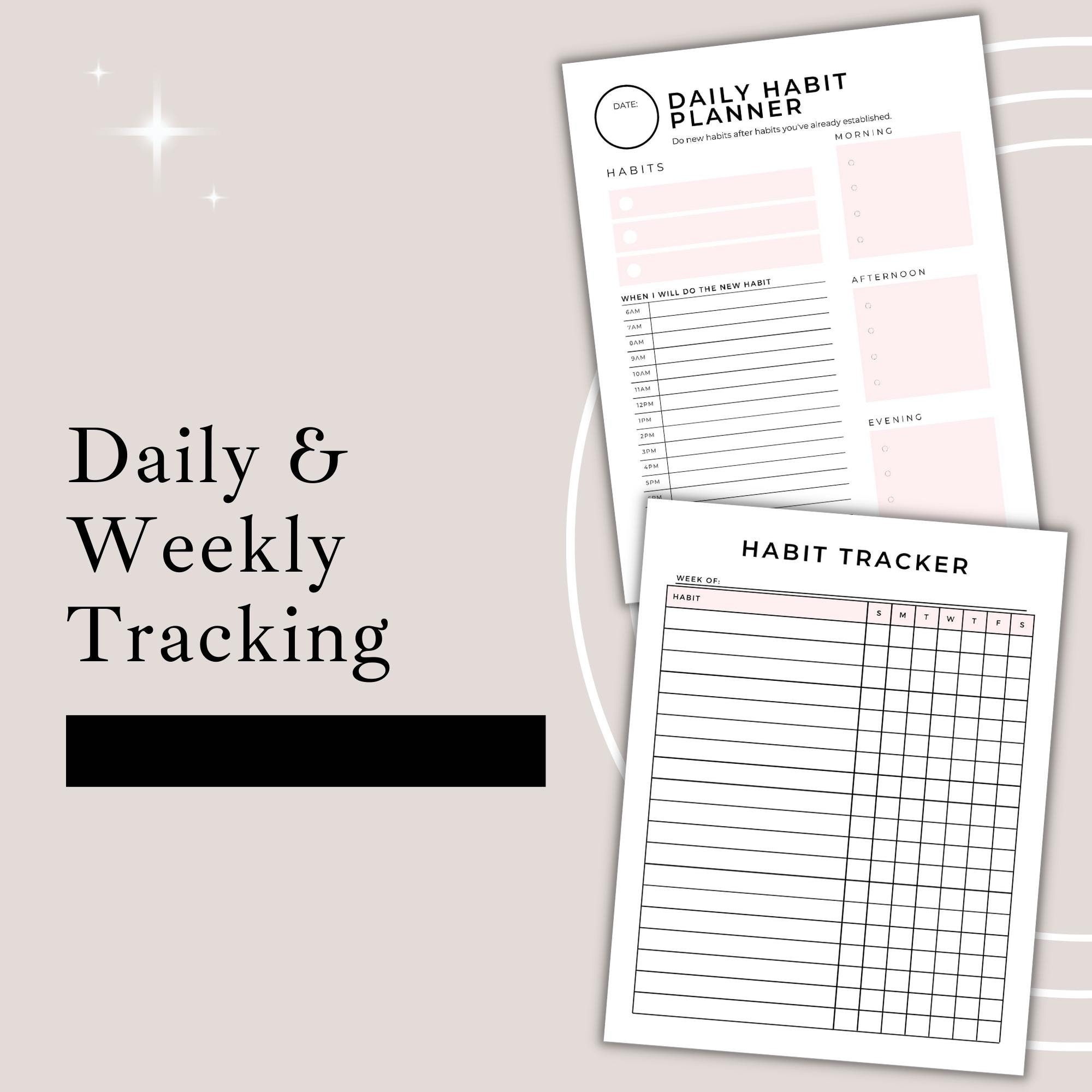 Printable Monthly Habit Tracker | Daily, Weekly, Monthly Habit Tracker ...