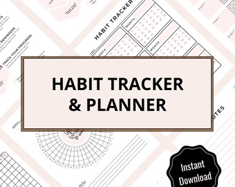 Printable Habit Tracker | Daily, Weekly, Monthly Charts (Digital Download)