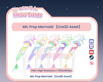 Accesorio de micrófono de sirena [Recurso Live2D de 5 colores]