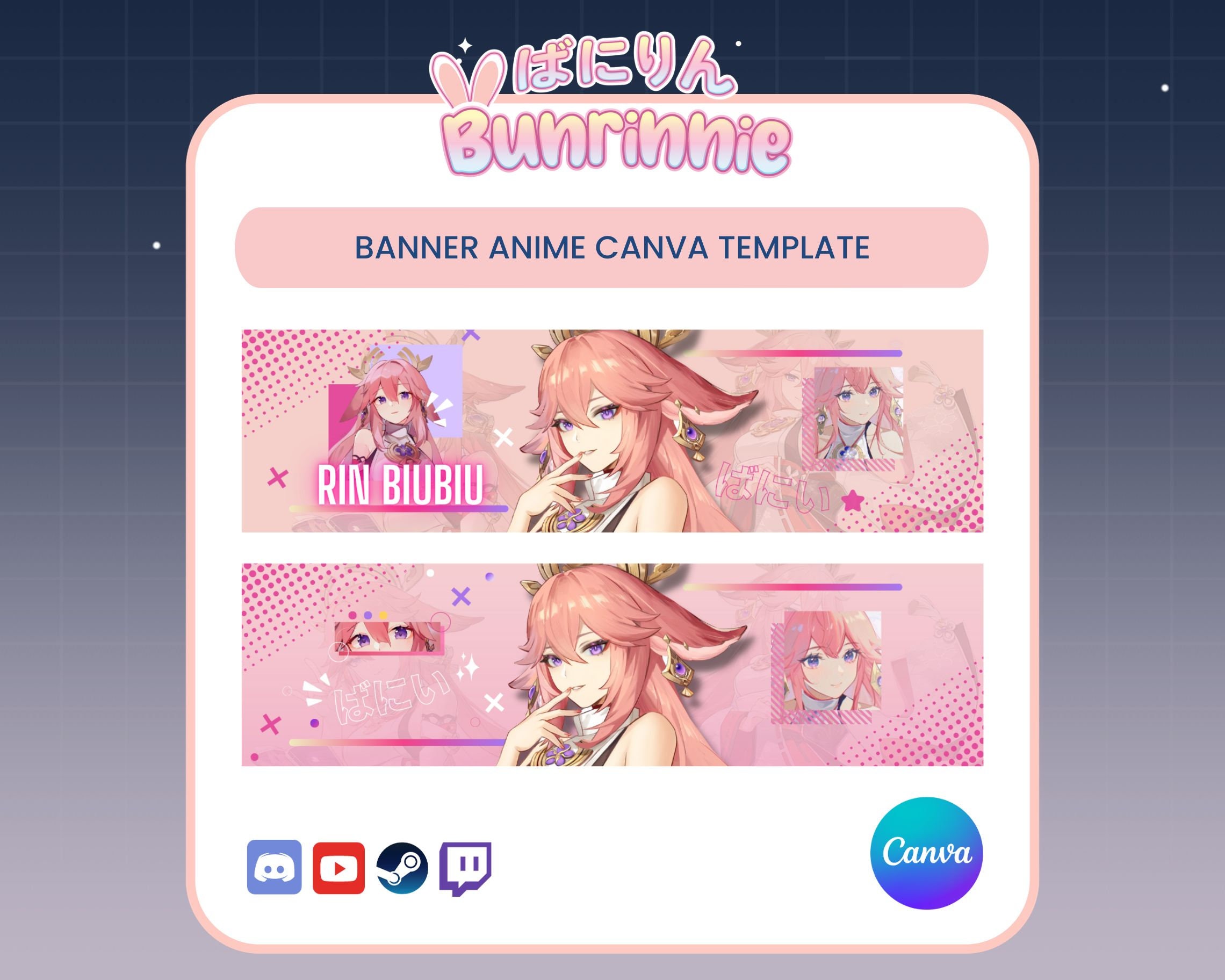 Welcome Anime Discord Profile Banner Design Templates