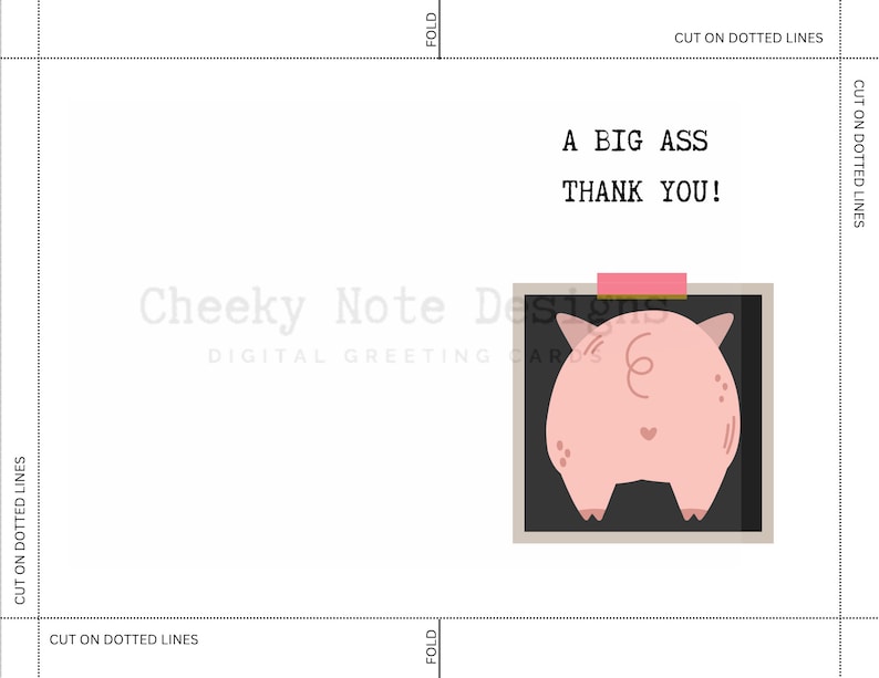 Printable Thank You Card, Printable Thank You Card Funny, Digital Thank ...